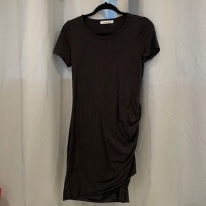 Ruched side black bodycon dress